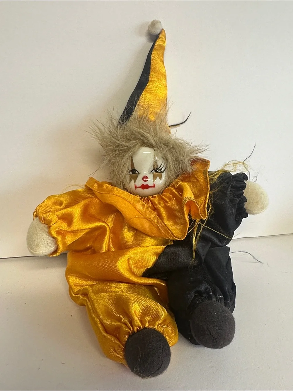 Gold and Black Clown Doll Plush